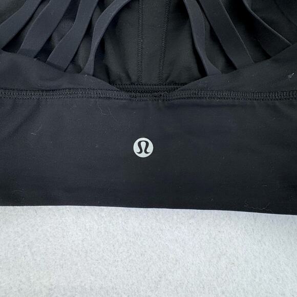 Lululemon Free To Be Moved Bra Size 4 Black Strappy Longline Luxtreme sport - Picture 5 of 6